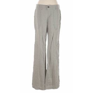 Gray Linen Blend Cargo Pants